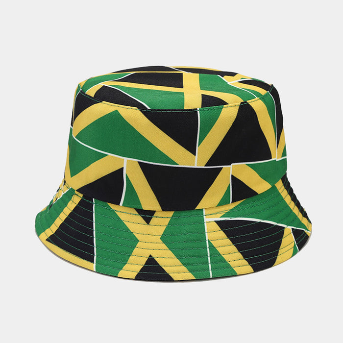 Wholesale Summer World Cup National Flags Pattern Double-Sided Bucket Fashionhat for Men and Women