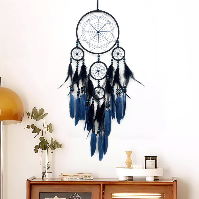 Wholesale Hand Knitted Feather Dreamcatcher Native American Style Bedroom Hanging Decor MOQ≥2