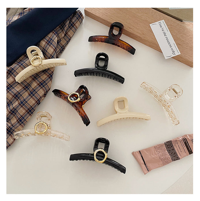 Wholesale Cross ribbon back head clip fresh temperament shark clip geometric circle updo hair clip