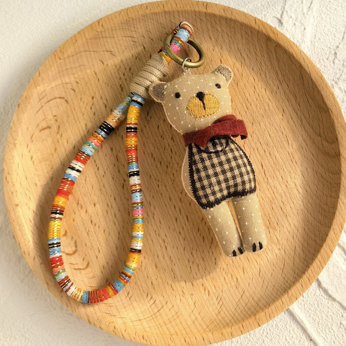 Wholesale Handmade Cartoon Animal Fabric Keychain Bag Charm - Cute Little Bear Pig Duck MOQ≥2