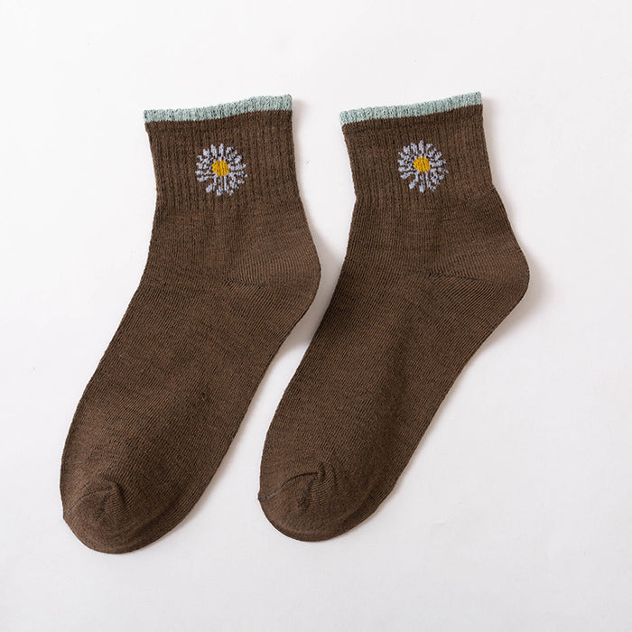 Wholesale of 10pcs Medium Tube Chrysanthemum Socks JDC-SK-Miqi002