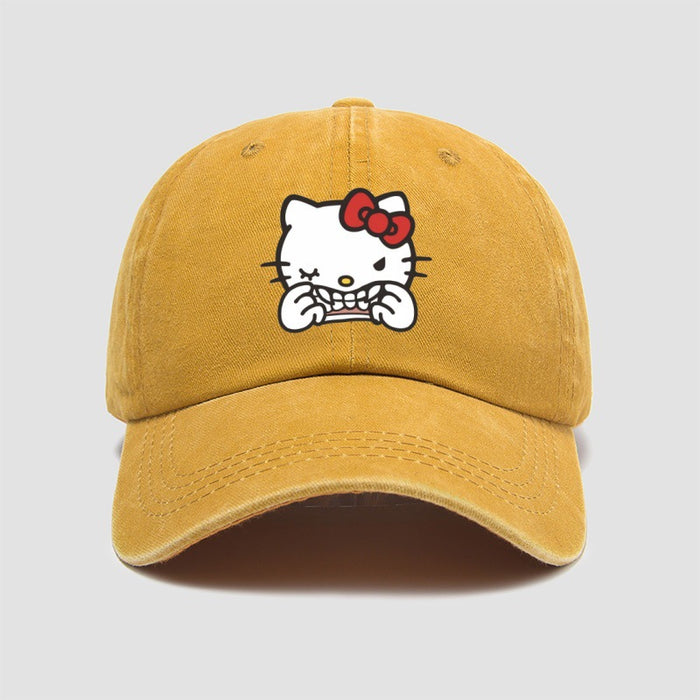 Wholesale Washed cotton printed hat for vintage baseball cap, soft top sun hat