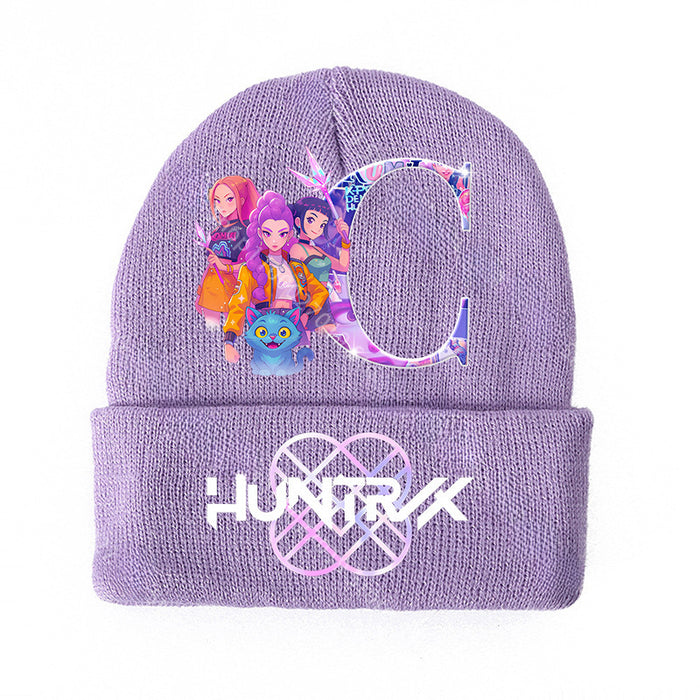 Wholesale KPOP Knitted Cartoon Letter Print hat