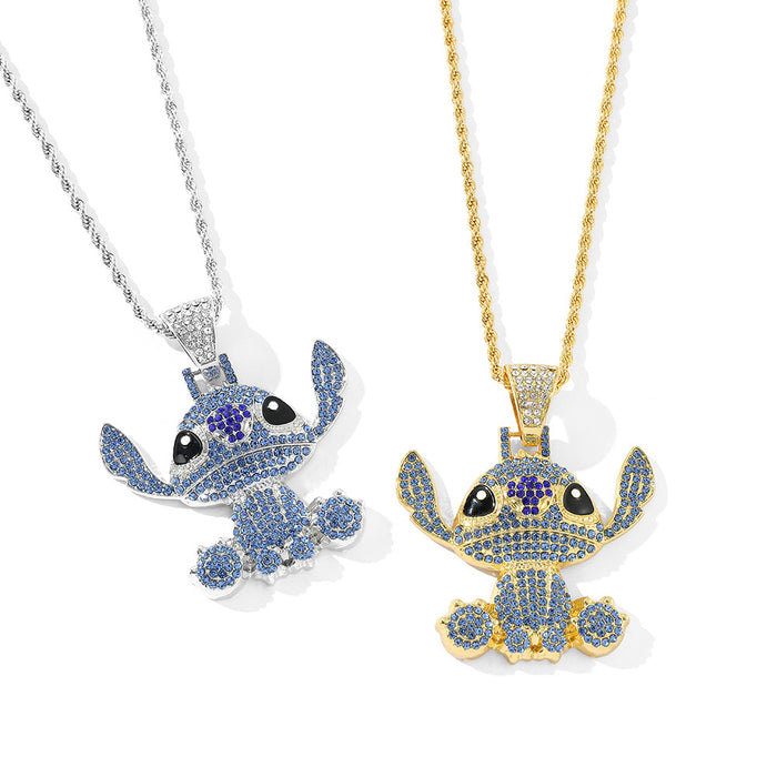 Wholesale Cute cartoon necklace made of alloy and inlaid with zircon