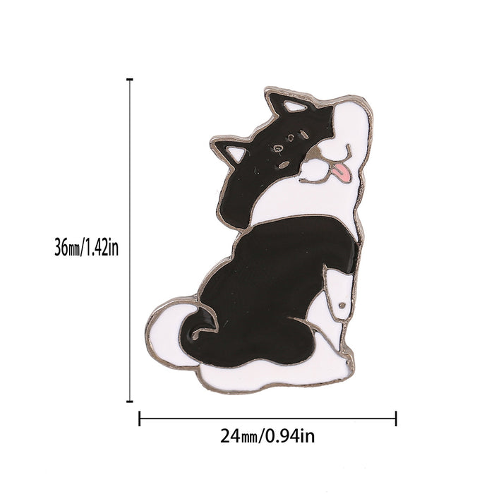 Wholesale Electroplated Metal Shiba Inu Brooch Cute Cartoon Dog Pin For Students Couples Everyday Accessory