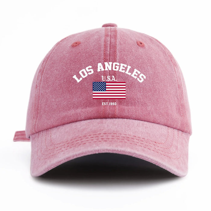 Wholesale Chic Los Angeles Baseball Cap USA Flag Print Adjustable Summer Sun Hat Gift