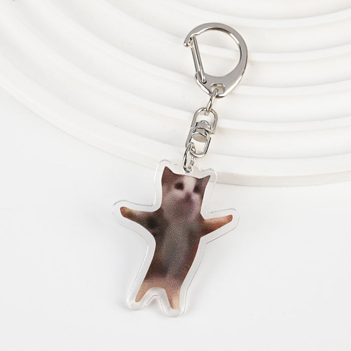 Wholesale Acrylic Cat Banana Cat Keychain JDC-KC-XBK001