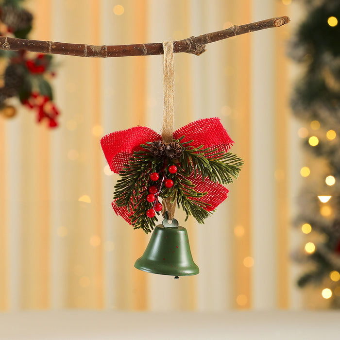Wholesale Christmas Bell Door Hanging Bell Red Cone Pine Cone Wind Bell Christmas Tree Pendant Christmas Decorations