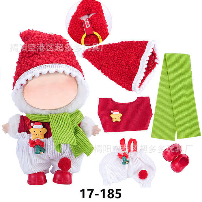 Wholesale ( Clothes only)  Baby clothes 17cm plush Christmas dress