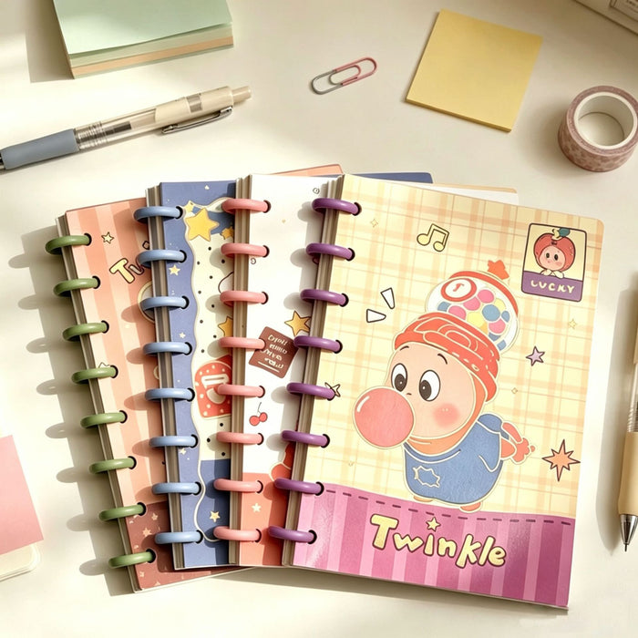 Wholesale A5 Cartoon Mushroom Button Notebook With Star Design Cute Student Journal For School Season Gift