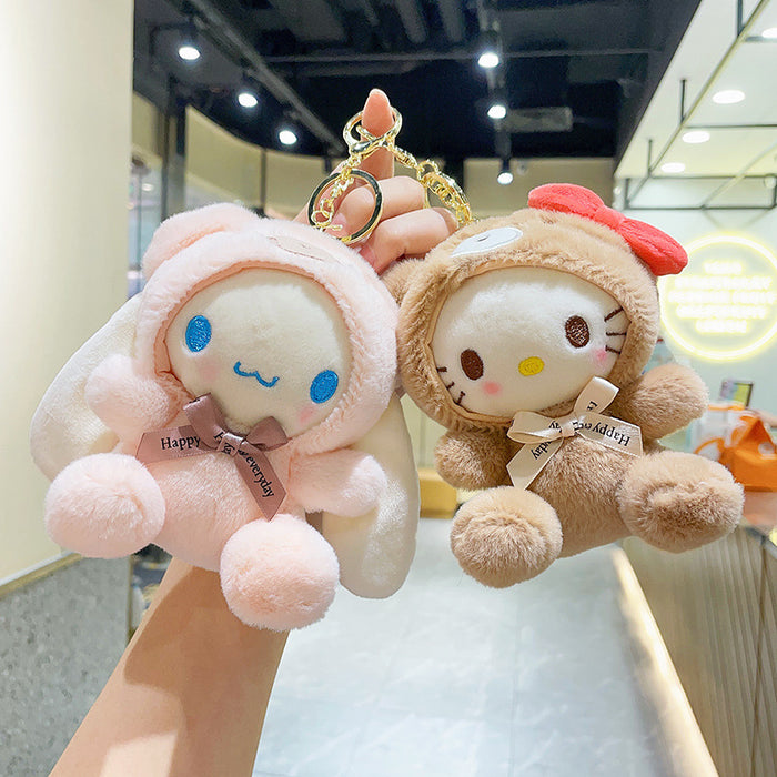 Wholesale Cute cross-dressing bear plush pendant doll doll cartoon keychain plush toy