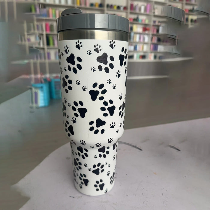 Wholesale Bull Head Print 40oz ice bullies cup Stainless Steel Car Cup with Handle