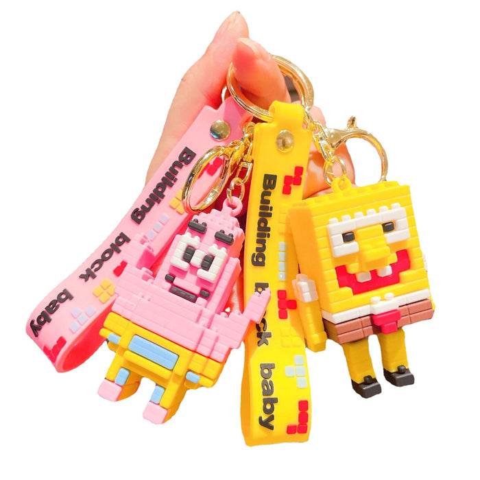 Wholesale Cartoon Building Block PVC Keychain JDC-KC-JinYuan001