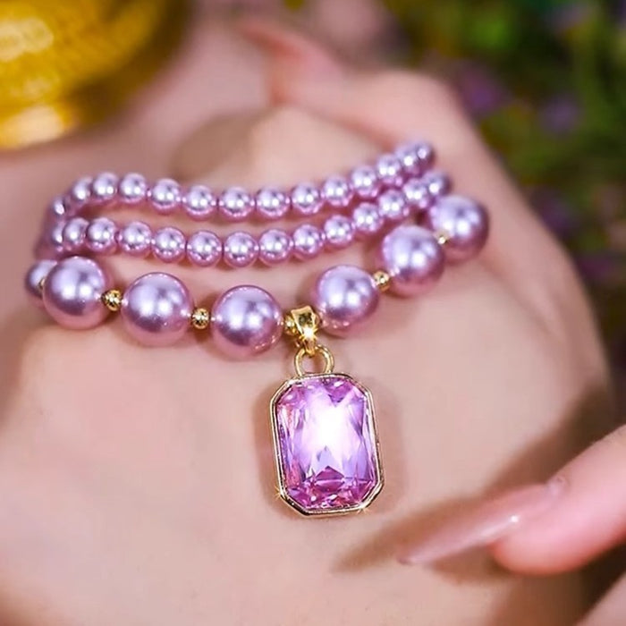 Wholesale Elegant Purple Pearl Fishtail Choker Necklace