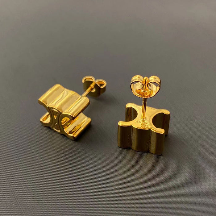 Wholesale Small copper-plated metal earrings with S925 silver posts