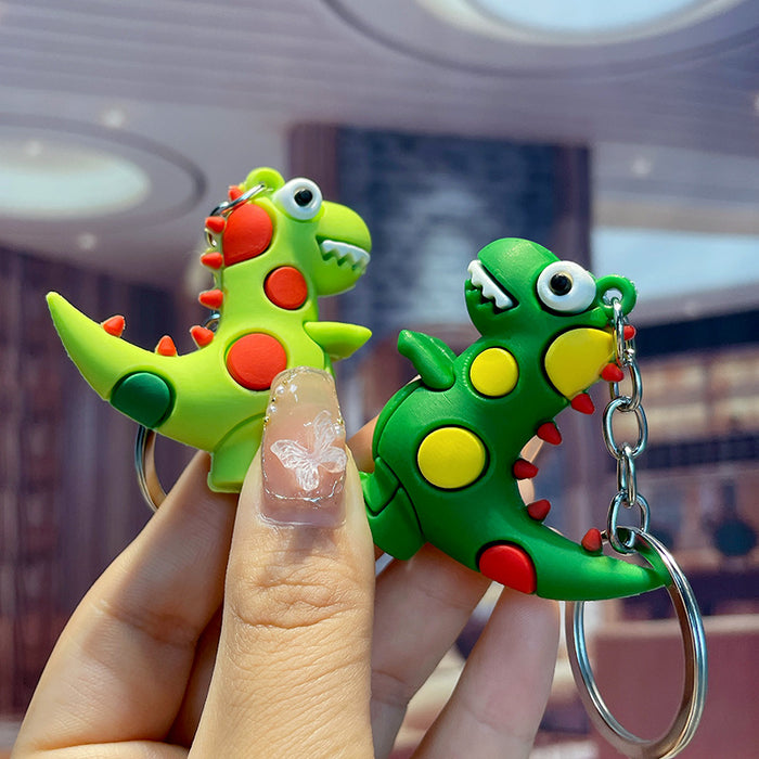 Wholesale Wholesale Creative Cute Cartoon 3D Dinosaur PVC Keychain Pendant Student Bag Mobile Pendant