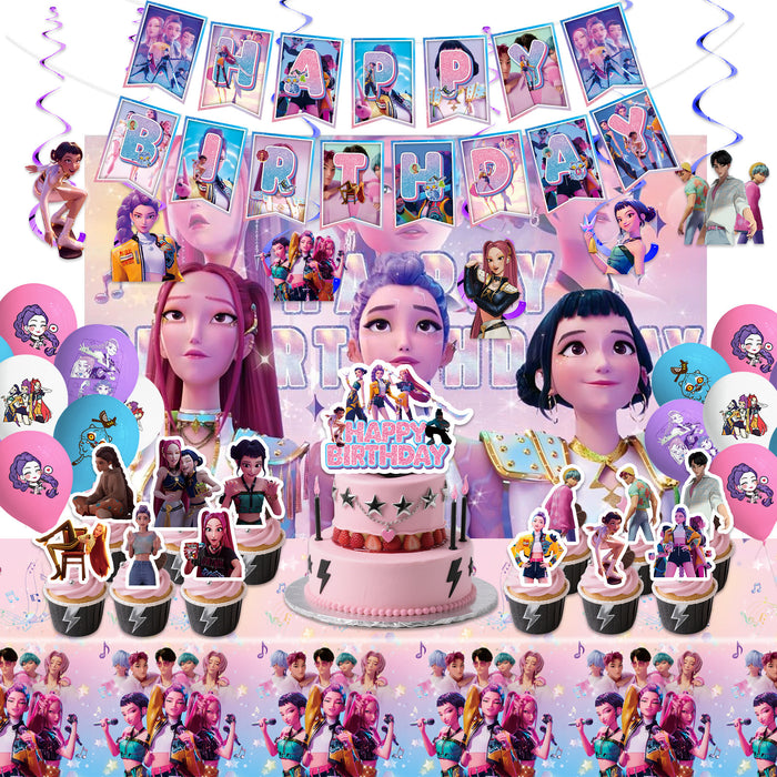 Wholesale KPOP Theme Birthday Party Decoration Supplies Scene Decoration Five Piece Set