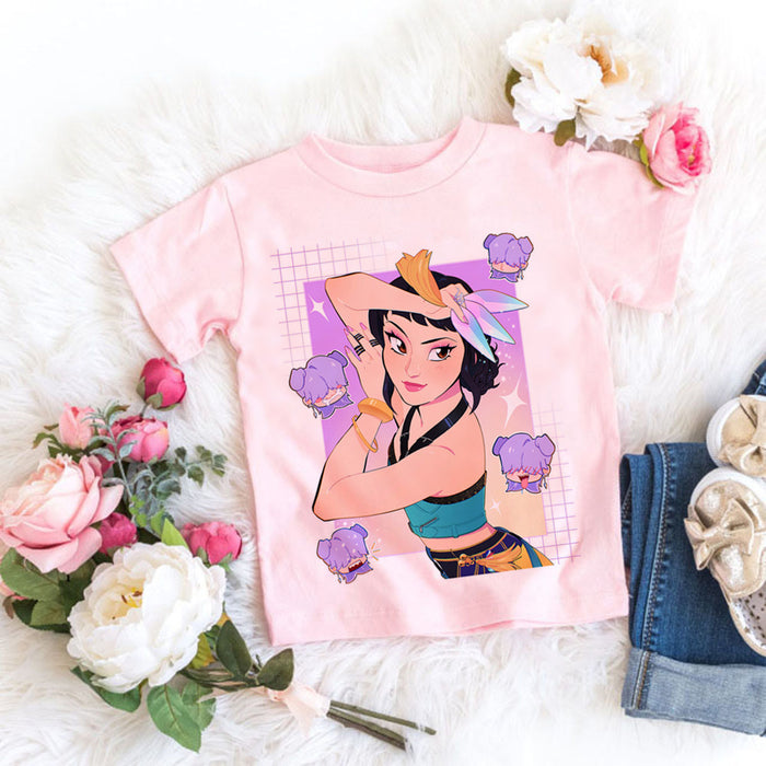 Wholesale Cotton Casual Teen T Shirt K Pop  Fan Gift Striped Round Neck Short Sleeve