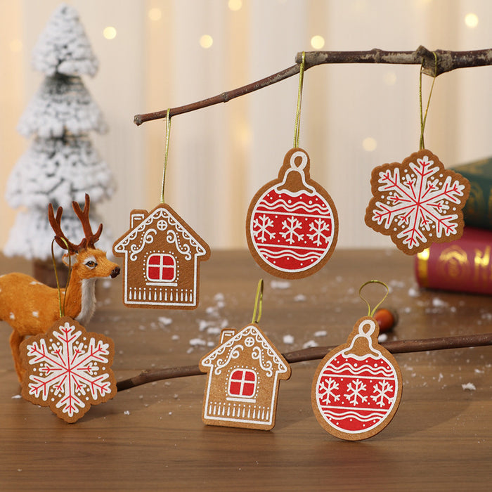 Wholesale Christmas Tree Pendant Felt Cloth Cartoon Gingerbread Man Small Pendant Christmas Decorations