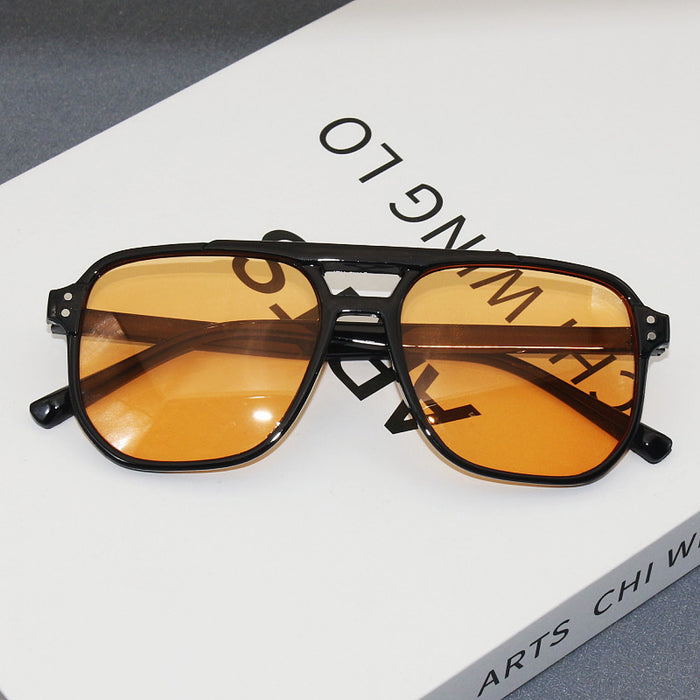 Wholesale Box sunglasses UV resistant retro double beam sunglasses