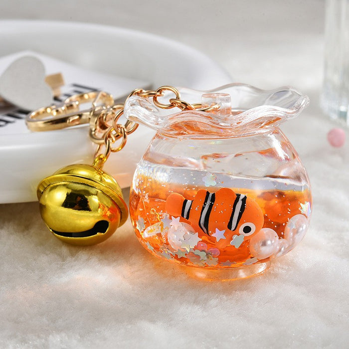 Wholesale Oil-Filled Bottle Aquarium Marine Animal Keychain