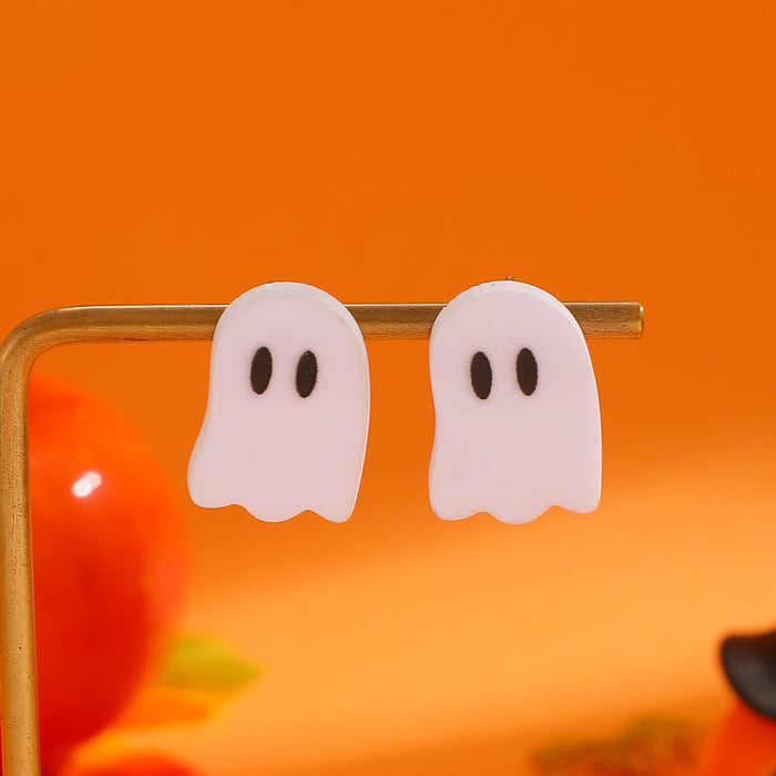 Wholesale  candy ghost hat earrings acrylic small holiday earrings cartoon cute funny earrings