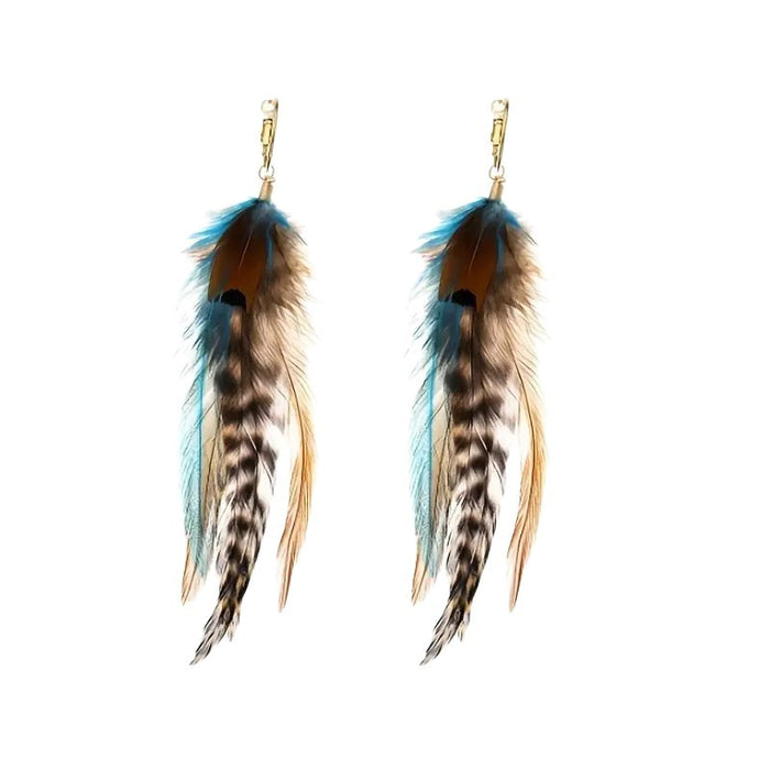 Wholesale Feather Niche Design Exaggerated Ethnic Earrings