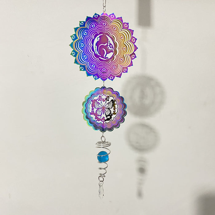Wholesale 3D Stainless Steel Rotating Wind Gyro Wind Chimes