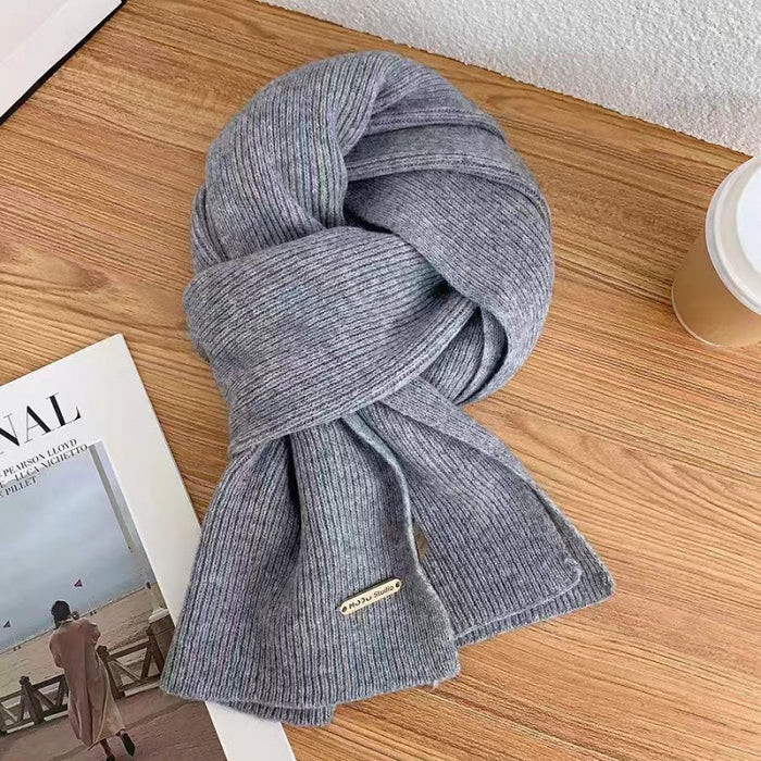 Wholesale Wool Knitted Solid Color Thick Warm Scarf JDC-SF-Jieh003