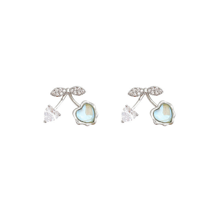 Wholesale Pearl and Zircon Heart Earrings