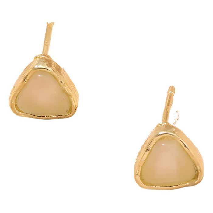 Wholesale Silver needle triangle cat eye stone earring set, light luxury, niche temperament, simple earrings for ear hole care