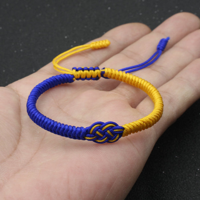 Wholesale New Color Blocked Ukrainian Bracelet Hand Woven Concentric Knot Bracelet Double Coin Knot Bracelet Hand Rope JDC-BT-SX011