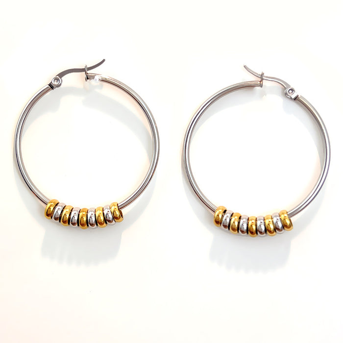Wholesale Stainless Steel Color Matching Luxury Hoop Earrings