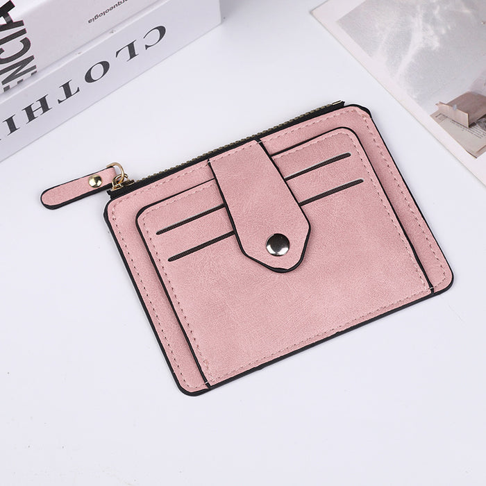 Wholesale Chic Solid Color Card Holder Wallet PU Leather Black Daily Matching Resale MOQ≥2
