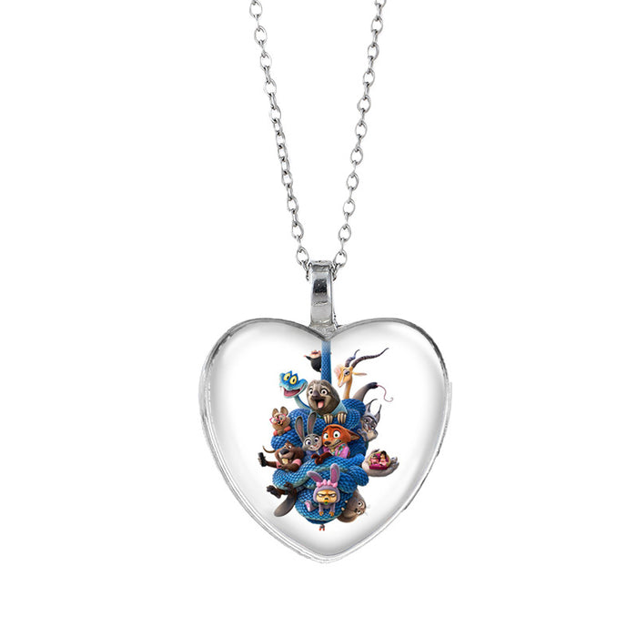 Wholesale Time Gem Heart Necklaces Pendant Sweater Chain Couple Gift