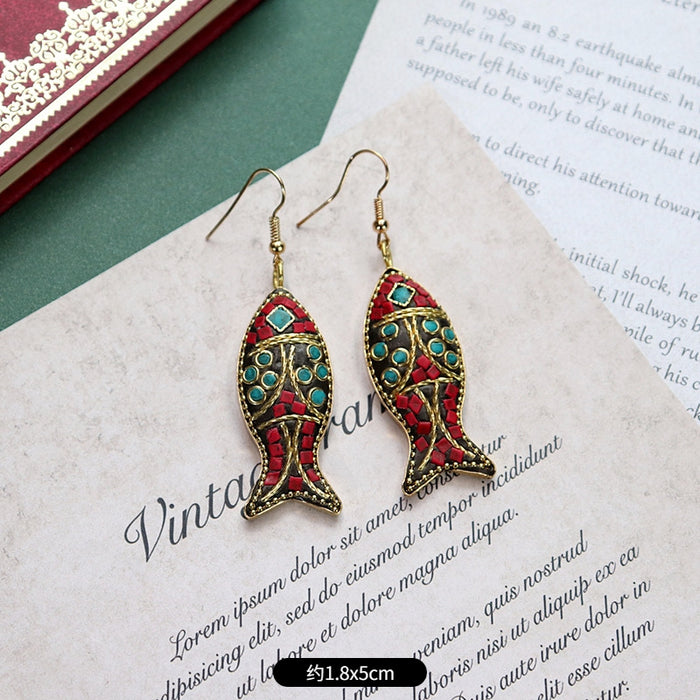 Wholesale Vintage Turquoise Earrings JDC-ES-Luox007