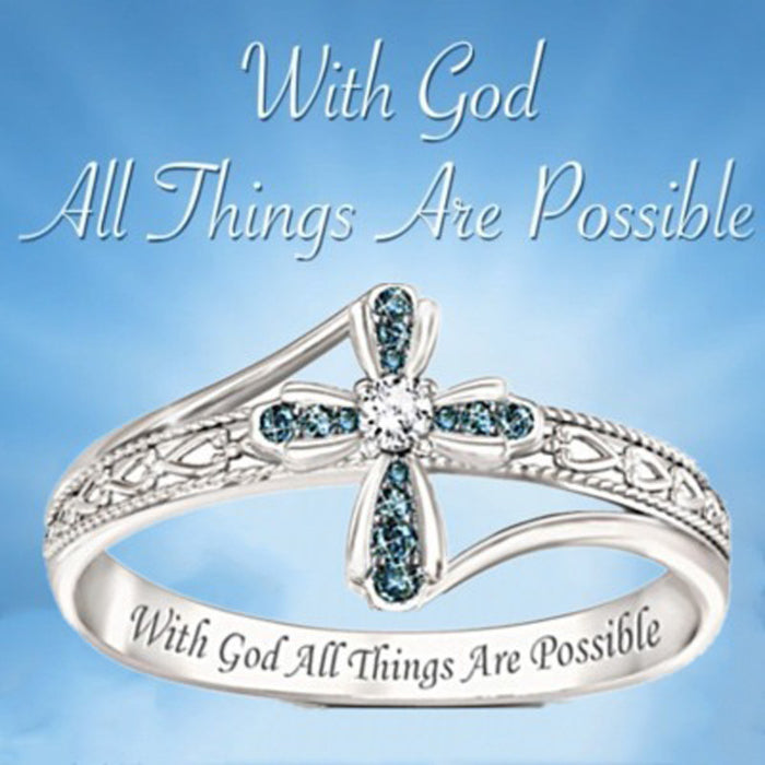 Wholesale Cross flower shaped ring creative hollow diamond inlaid ring jewelry