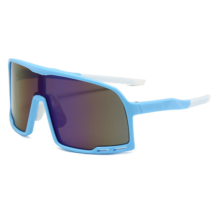 Wholesale New Fashionable Cycling Glasses Outdoor Sports Glasses Integrated Large Frame Sunglasses Colorful Reflective Mercury Sunglasses