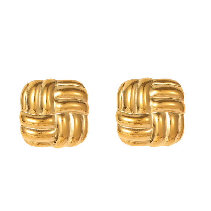 Wholesale Geometric earrings  exaggerated heart-shaped stud earrings   titanium steel   light luxury style  high-end earrings