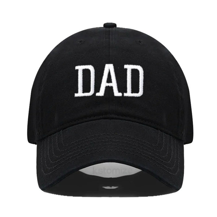 Wholesale Cotton Dad Mom Printed Baseball Cap Adjustable Curved Brim Retro Washed Everyday