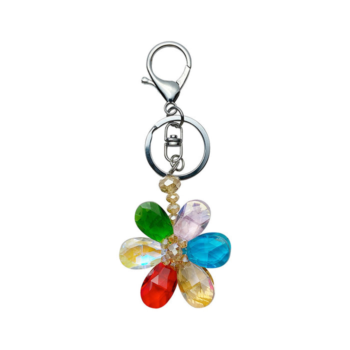 Wholesale Crystal Six Petal Flower Keychain JDC-KC-LX057