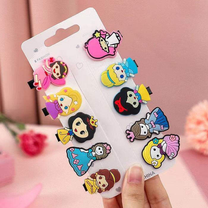 Wholesale 10 pcs soft rubber fruit-themed cute cartoon kids' hair clips