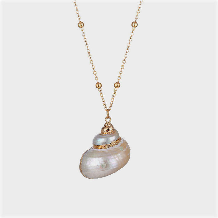 Wholesale Beach seashell gold-plated pendant seashell necklace