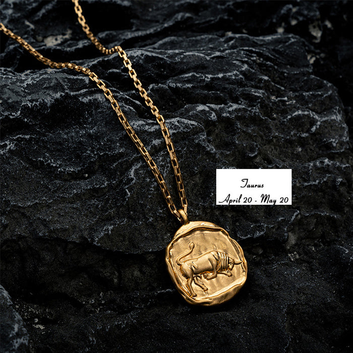 Wholesale Titanium Steel Zodiac Oval Pendant Necklace