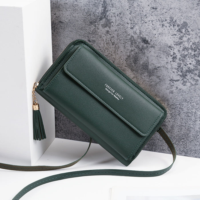 Wholesale PU Crossbody Bag with Tassel Light Pink Women' s Phone Bag Everyday Fashion Accessory MOQ≥3
