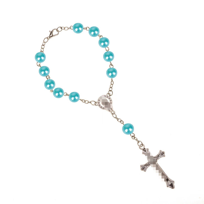 Wholesale Glass Pearl Cross Bracelet Mini Handstring Jewelry