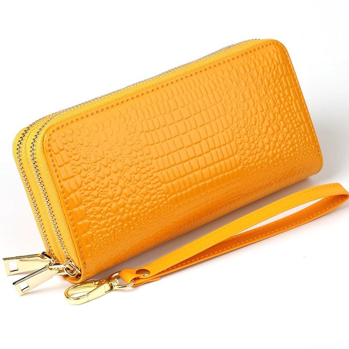 Wholesale Women's Wallet Long Bright Leather Crocodile Wallet Large Capacity Clutch Coin Purse