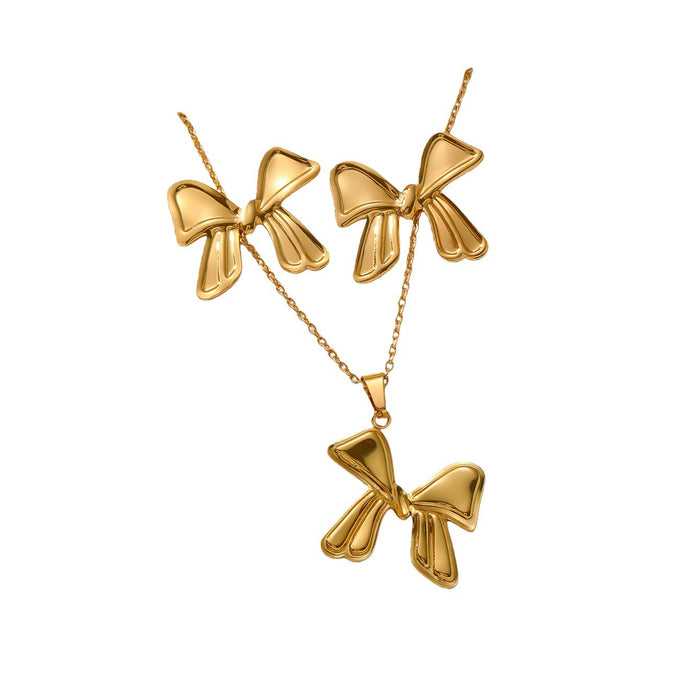 Wholesale RetroEarrings Necklace Stainless Steel Gold-Plated Jewelry