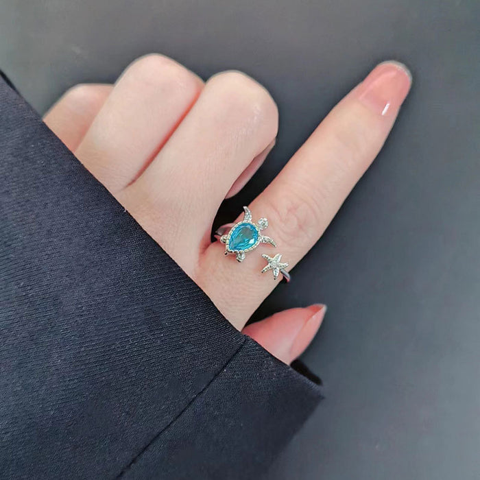 Wholesale White Gold Plated Copper Open Ring Oval Turtle Geometric Design Adjustable Women S Jewelry Gift For Everyday Wear