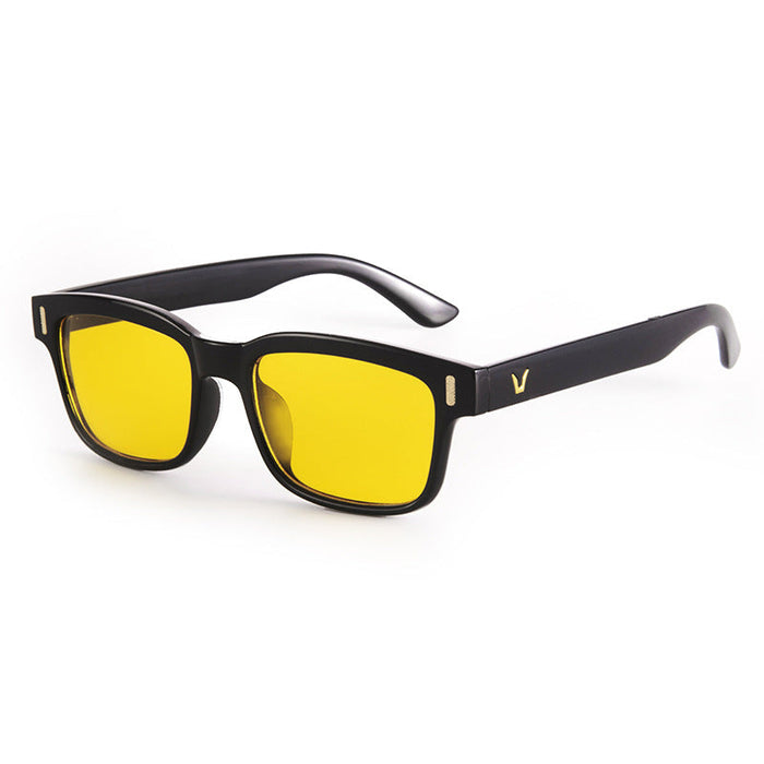 Wholesale Small square box rice nail style personalized sunglasses, UV resistant sunshade glasses, internet famous night vision yellow glasses